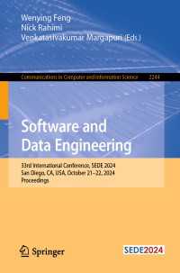Software and Data Engineering : 33rd International Conference, SEDE 2024, San Diego, CA, USA, October 21-22, 2024, Proceedings