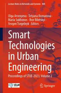 Smart Technologies in Urban Engineering〈1st ed. 2023〉 : Proceedings of STUE-2023, Volume 2