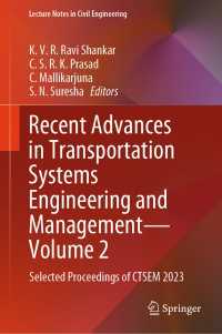 Recent Advances in Transportation Systems Engineering and Management—Volume 2 : Selected Proceedings of CTSEM 2023