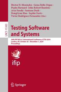 Testing Software and Systems : 36th IFIP WG 6.1 International Conference, ICTSS 2024, London, UK, October 30 – November 1, 2024, Proceedings