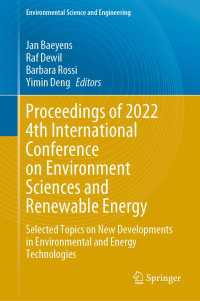 Proceedings of 2022 4th International Conference on Environment Sciences and Renewable Energy : Selected Topics on New Developments in Environmental and Energy Technologies