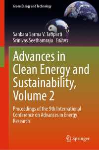 Advances in Clean Energy and Sustainability, Volume 2 : Proceedings of the 9th International Conference on Advances in Energy Research