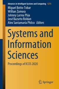 Systems and Information Sciences〈1st ed. 2021〉 : Proceedings of ICCIS 2020