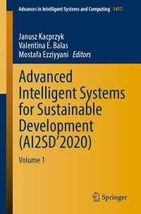 Advanced Intelligent Systems for Sustainable Development (AI2SD’2020)〈1st ed. 2022〉 : Volume 1