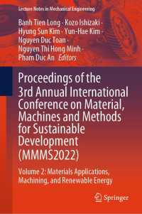 Proceedings of the 3rd Annual International Conference on Material, Machines and Methods for Sustainable Development (MMMS2022) : Volume 2: Materials Applications, Machining, and Renewable Energy