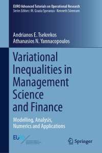 Variational Inequalities in Management Science and Finance : Modelling, Analysis, Numerics and Applications