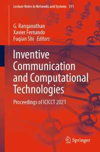 Inventive Communication and Computational Technologies〈1st ed. 2022〉 : Proceedings of ICICCT 2021