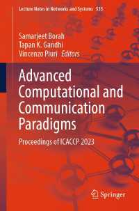 Advanced Computational and Communication Paradigms〈1st ed. 2023〉 : Proceedings of ICACCP 2023