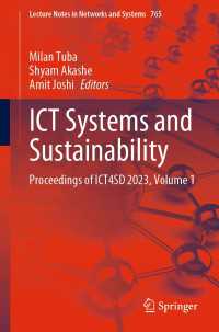 ICT Systems and Sustainability〈1st ed. 2023〉 : Proceedings of ICT4SD 2023, Volume 1