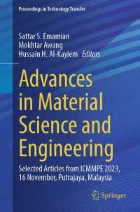Advances in Material Science and Engineering : Selected articles from ICMMPE 2023, 16-Nov, Putrajaya, Malaysia
