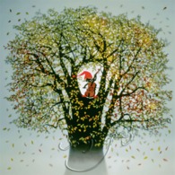 藤城清治：ジクレー版画　セロとこびと（受注生産商品：納期３か月程度）