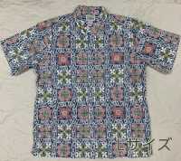 【大阪学院大学グッズ】 アロハシャツ　MEN'S　ボタンダウン（BLUE）　Ｌサイズ