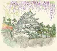 藤城清治：ジクレー版画 名古屋城（受注生産商品：納期3か月程度
