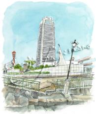 藤城清治：レフグラフファイン版画　震災メモリアルパークのスケッチ（受注生産商品：納期３か月程度）