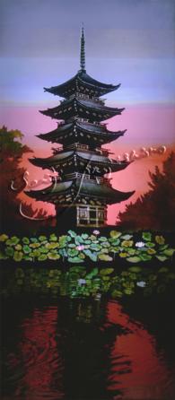 藤城清治：レフグラフファイン版画　東寺五重塔（受注生産商品：納期３か月程度）