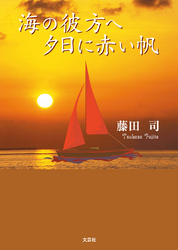 海の彼方へ夕日に赤い帆