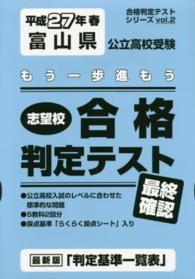 合格判定テストシリーズ<br> 富山県公立高校受験志望校合格判定テスト最終確認 〈平成２７年春〉