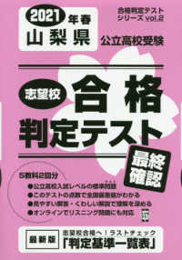 合格判定テストシリーズ<br> 山梨県公立高校受験志望校合格判定テスト最終確認 〈２０２１年春受験用〉