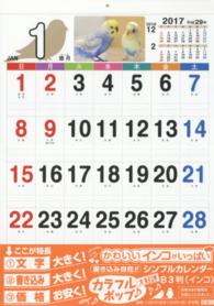 シンプルカレンダーＢ３インコ 〈２０１７〉
