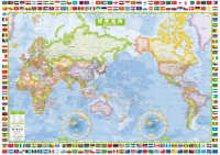 スクリーンマップ国旗入り世界全図