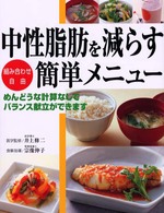中性脂肪を減らす簡単メニュー - 組み合わせ自由