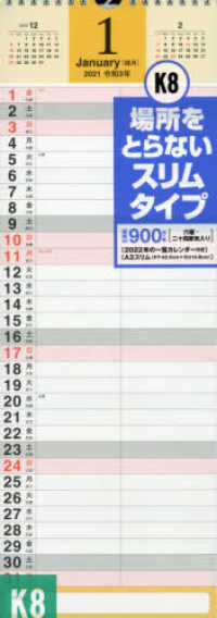 書き込み式シンプルカレンダー【Ａ３スリム】 〈２０２１年〉 ［カレンダー］