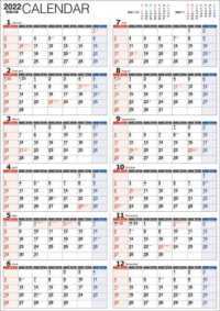 ［カレンダー］<br> 書き込み式１年カレンダー（Ａ２）【Ｋ１５】 〈２０２２年〉