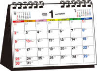 シンプル卓上カレンダー（Ｂ６ヨコ／カラー）【Ｔ７】 〈２０２２年〉 ［カレンダー］