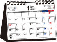 シンプル卓上カレンダー月曜始まり（Ｂ６ヨコ）【Ｔ８】 〈２０２２年〉 ［カレンダー］