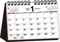 シンプル卓上カレンダー（Ａ５ヨコ）【Ｔ１１】 〈２０２２年〉 ［カレンダー］