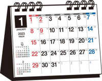 ［カレンダー］<br> シンプル卓上カレンダー（Ａ７ヨコ変型）【Ｔ１】 〈２０２３年〉