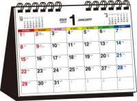 シンプル卓上カレンダー（Ｂ６ヨコ／カラー）【Ｔ７】 〈２０２３年〉 ［カレンダー］