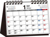 シンプル卓上カレンダー月曜始まり（Ｂ６ヨコ）【Ｔ８】 〈２０２３年〉 ［カレンダー］