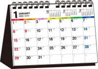 シンプル卓上カレンダー（Ａ５ヨコ／カラー）【Ｔ１２】 〈２０２３年〉 ［カレンダー］