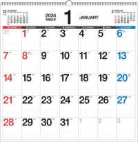 書き込み式シンプルカレンダー（Ｂ２変型）【Ｋ１９】 〈２０２４年〉 ［カレンダー］