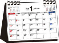 シンプル卓上カレンダー（Ａ６ヨコ）【Ｔ３】 〈２０２４年〉 ［カレンダー］