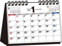 ［カレンダー］<br> シンプル卓上カレンダー（Ｂ６ヨコ）【Ｔ６】 〈２０２４年〉
