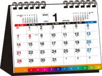 シンプル卓上インデックスカレンダー（Ｂ６ヨコ）【Ｔ９】 〈２０２４年〉 ［カレンダー］
