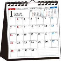 ［カレンダー］<br> シンプル卓上カレンダー（スクエア／Ａ５変型）【Ｔ１７】 〈２０２４年〉