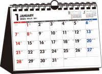 ［カレンダー］<br> シンプル卓上カレンダー（壁掛け兼用／Ａ５）【Ｔ１９】 〈２０２４年〉