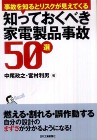 知っておくべき家電製品事故５０選 - 事故を知るとリスクが見えてくる