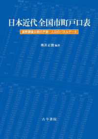 日本近代全国市町戸口表―国勢調査以前の戸数・人口のパネルデータ