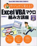 作りながら覚える！ＥｘｃｅｌＶＢＡマクロ組み方講座