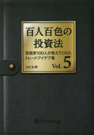百人百色の投資法 〈ｖｏｌ．５〉 - 投資家１００人が教えてくれたトレードアイデア集 Ｍｏｄｅｒｎ　ａｌｃｈｅｍｉｓｔｓ　ｓｅｒｉｅｓ