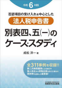 法人税申告書　別表四、五（一）のケース・スタディ 〈令和６年度版〉 - 否認項目の受け入れを中心とした