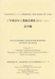 平成２４年経済センサスー活動調査報告 〈第６巻　その１〉 - 製造業に関する集計 品目編