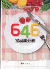 ６４６食品成分表〈２０１１〉日本食品標準成分表２０１０準拠　栄養計算ソフト「フーズサポーター」付