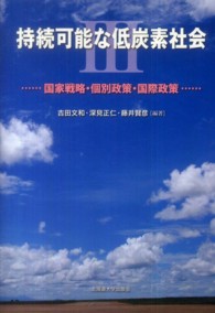 持続可能な低炭素社会〈３〉―国家戦略・個別政策・国際政策