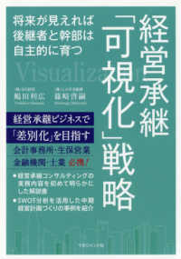 経営承継「可視化」戦略 - 将来が見えれば後継者と幹部は自主的に育つ