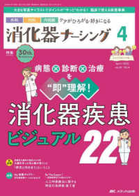 消化器ナーシング 〈Ｖｏｌ．３０　Ｎｏ．４（４　２〉 - 外科内科内視鏡ケアがひろがる・好きになる 特集：病態×診断×治療を“即”理解！消化器疾患ビジュアル２２